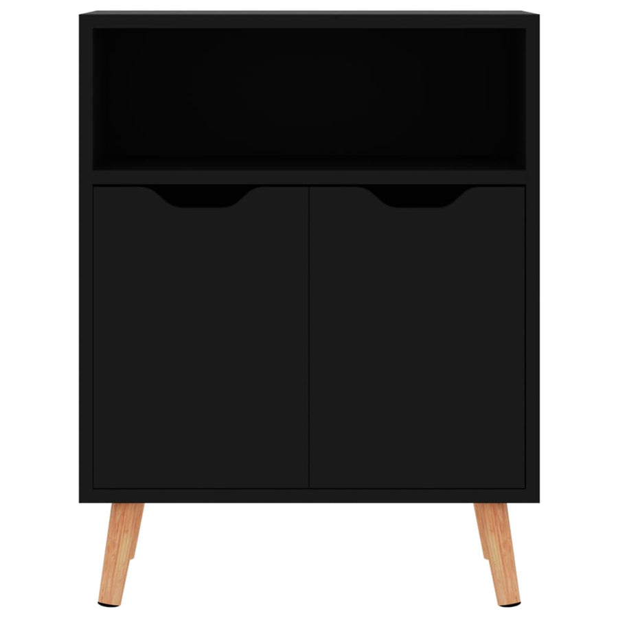 Dressoir 60X30X72 Cm Bewerkt Hout Hoogglans zwart