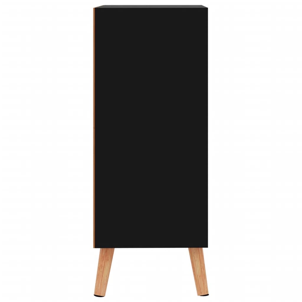 Dressoir 60X30X72 Cm Bewerkt Hout Hoogglans zwart