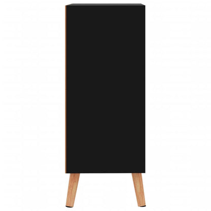 Dressoir 60X30X72 Cm Bewerkt Hout Hoogglans zwart