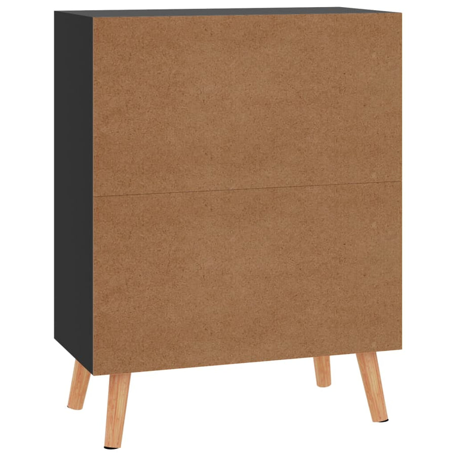 Dressoir 60X30X72 Cm Bewerkt Hout Hoogglans zwart