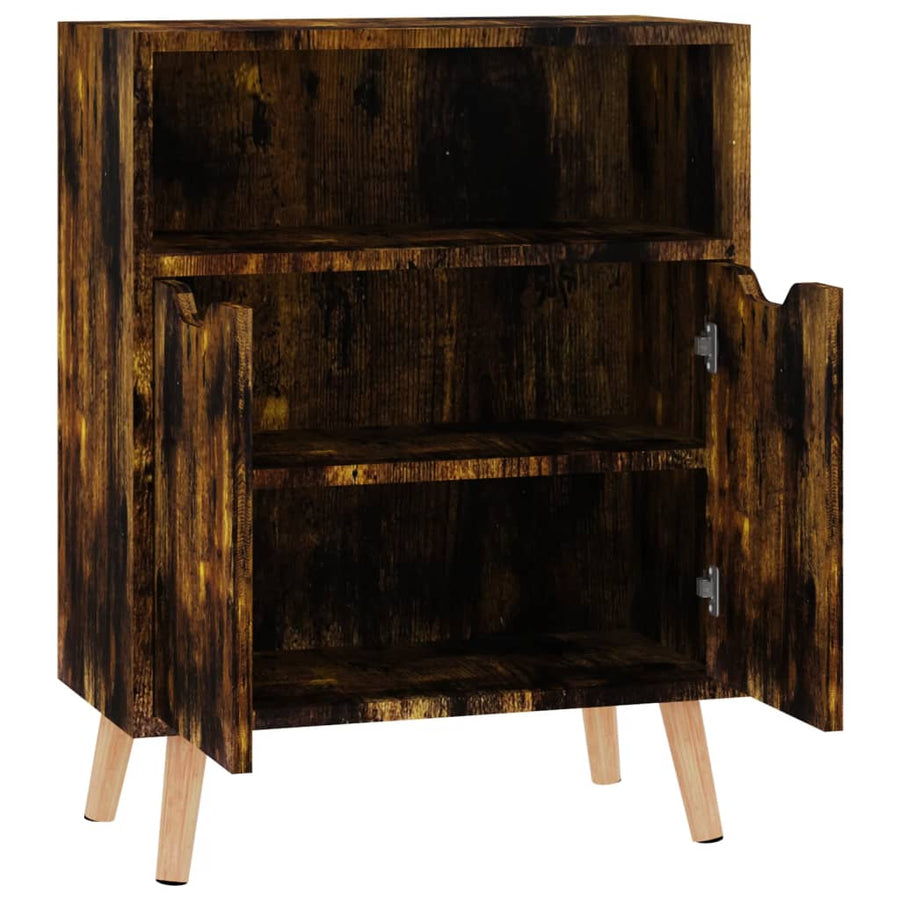 Dressoir 60X30X72 Cm Bewerkt Hout Kleurig Gerookt eiken