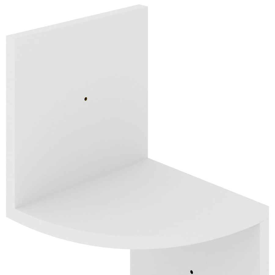 Hoekwandschap 9X9X23 Cm Bewerkt Hout Wit