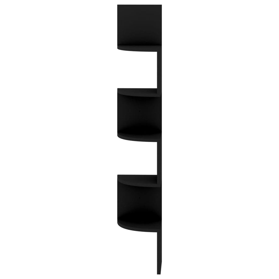 Hoekwandschap 19x19x123 cm bewerkt hout zwart