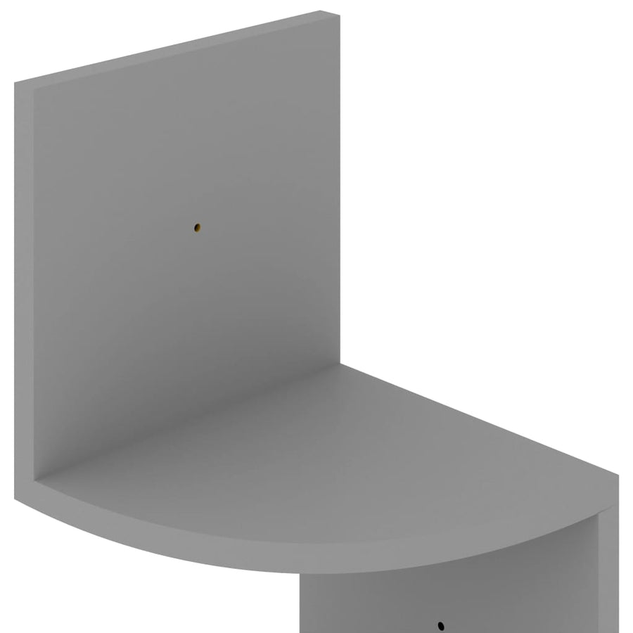 Hoekwandschap 9X9X23 Cm Bewerkt Hout 1 Grijs