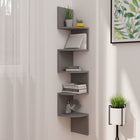 Corner wall shelf 19x19x123 cm distressed grey wood