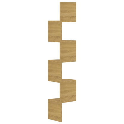 Hoekwandschap 19x19x123 cm bewerkt hout sonoma eikenkleurig