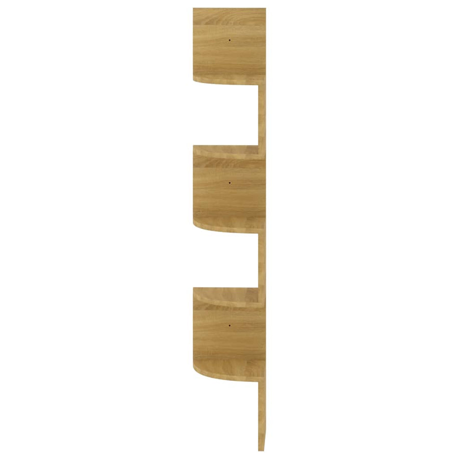 Hoekwandschap 19x19x123 cm bewerkt hout sonoma eikenkleurig