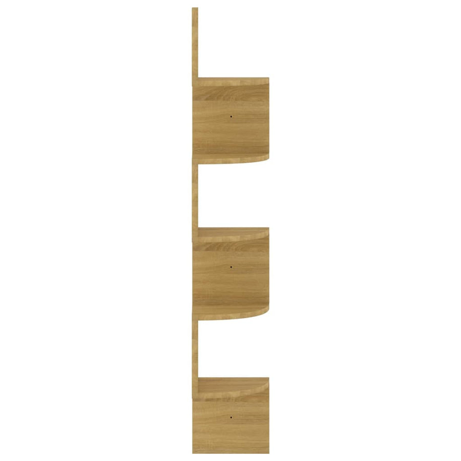 Hoekwandschap 19x19x123 cm bewerkt hout sonoma eikenkleurig