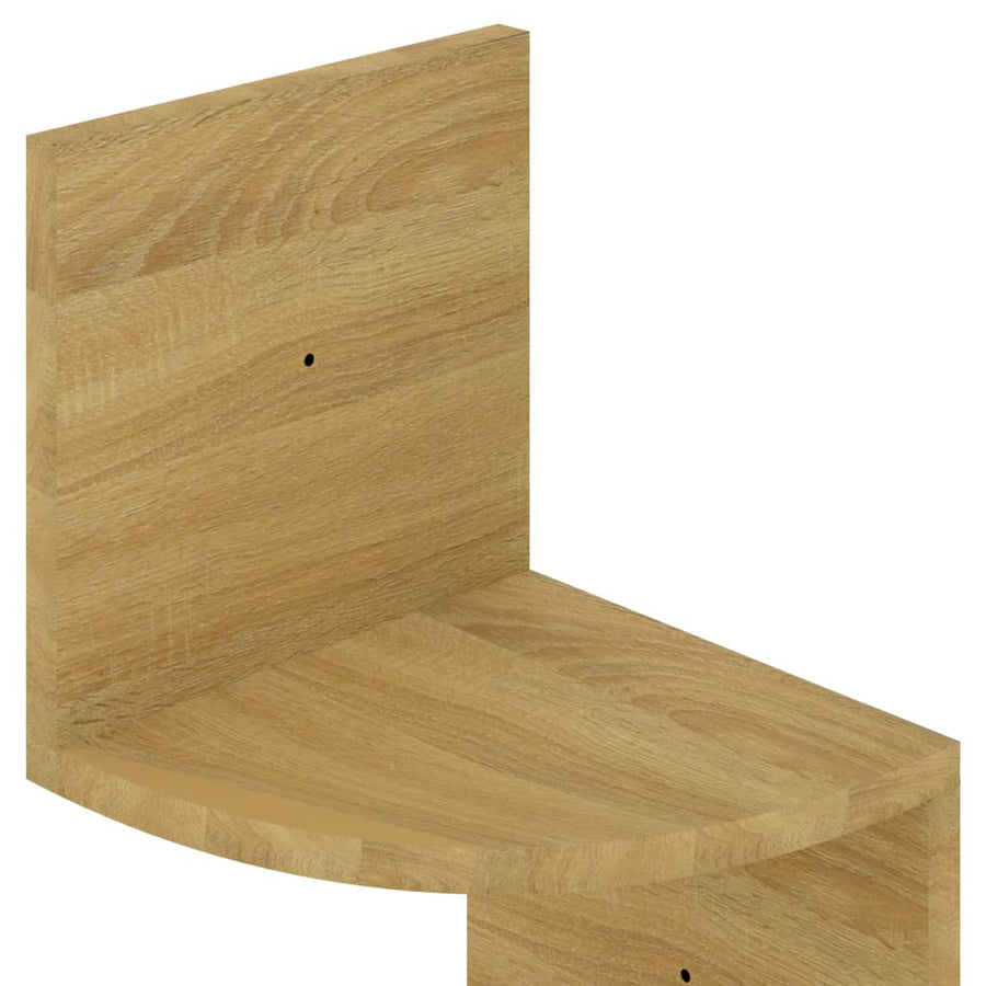 Hoekwandschap 19x19x123 cm bewerkt hout sonoma eikenkleurig