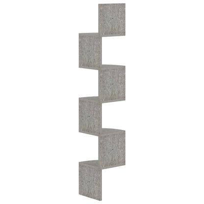 Hoekwandschap 9X9X23 Cm Bewerkt Hout Betongrijs