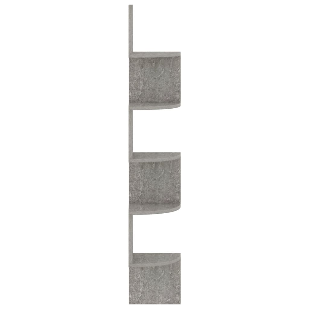 Hoekwandschap 9X9X23 Cm Bewerkt Hout Betongrijs