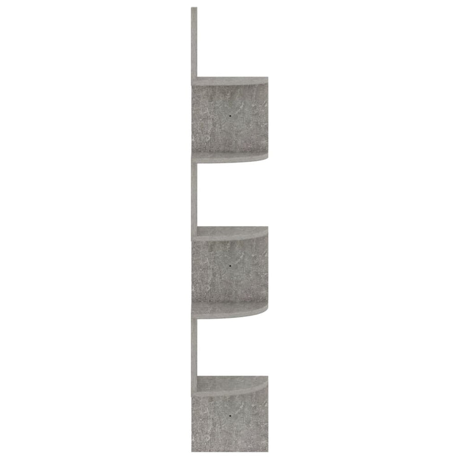 Hoekwandschap 9X9X23 Cm Bewerkt Hout Betongrijs
