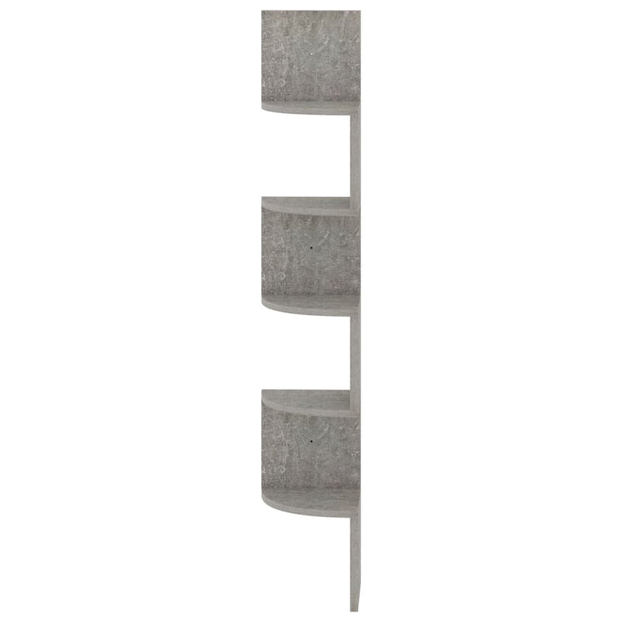 Hoekwandschap 9X9X23 Cm Bewerkt Hout Betongrijs