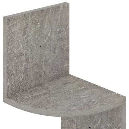 Hoekwandschap 9X9X23 Cm Bewerkt Hout Betongrijs
