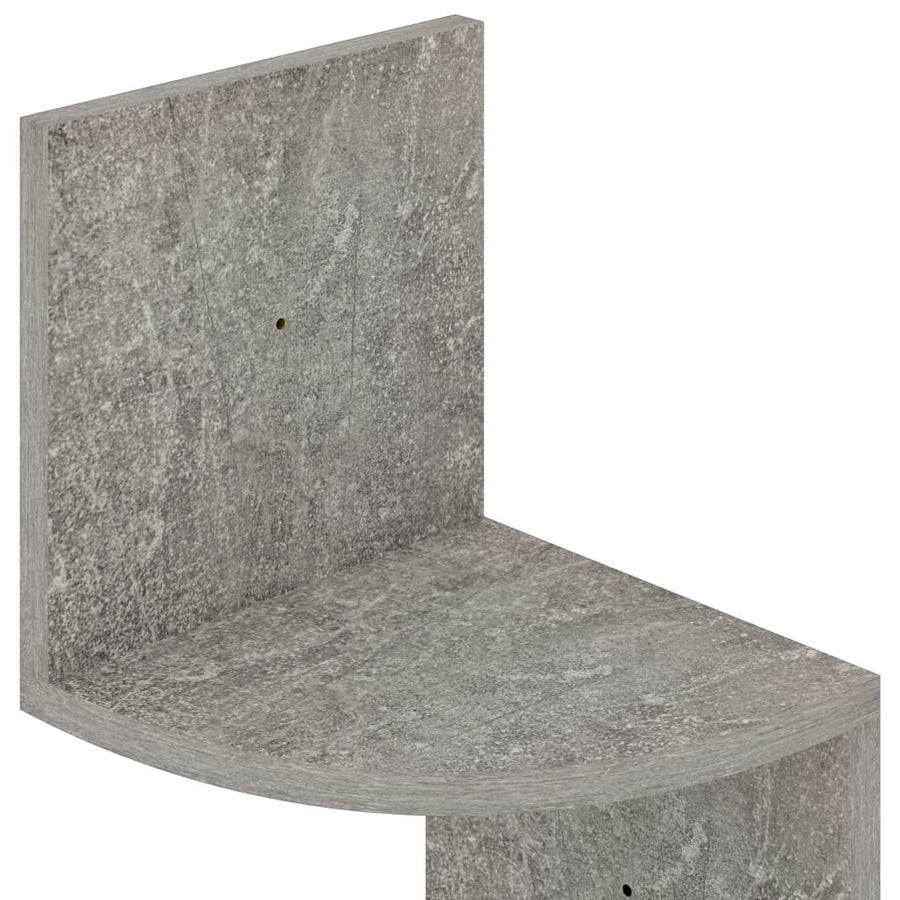 Hoekwandschap 9X9X23 Cm Bewerkt Hout Betongrijs