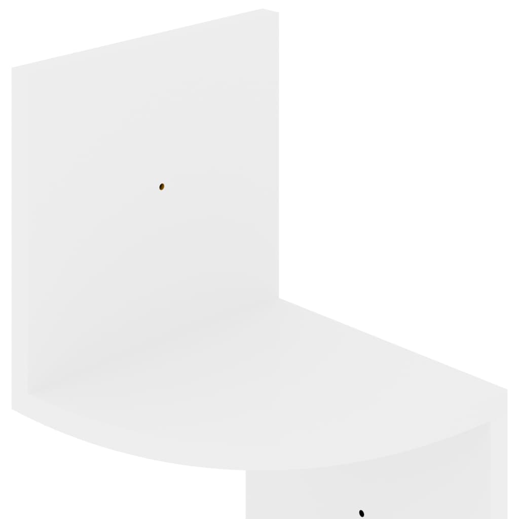 Hoekwandschap 9X9X23 Cm Bewerkt Hout Hoogglans wit
