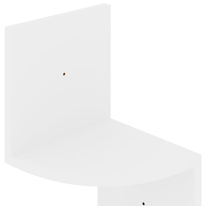 Hoekwandschap 9X9X23 Cm Bewerkt Hout Hoogglans wit