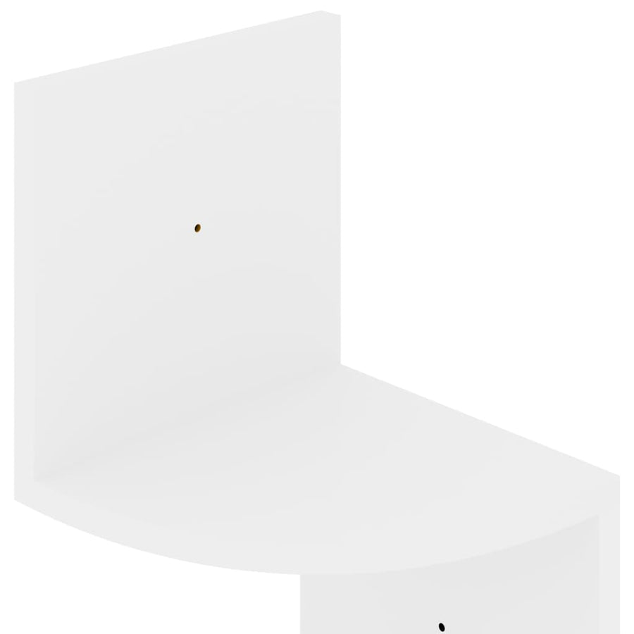 Hoekwandschap 9X9X23 Cm Bewerkt Hout Hoogglans wit