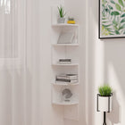 Corner wall shelf 19x19x123 cm engineered wood high gloss white
