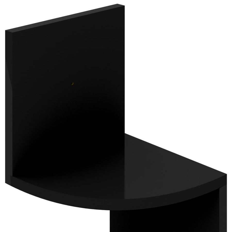 Hoekwandschap 9X9X23 Cm Bewerkt Hout 1 Hoogglans zwart