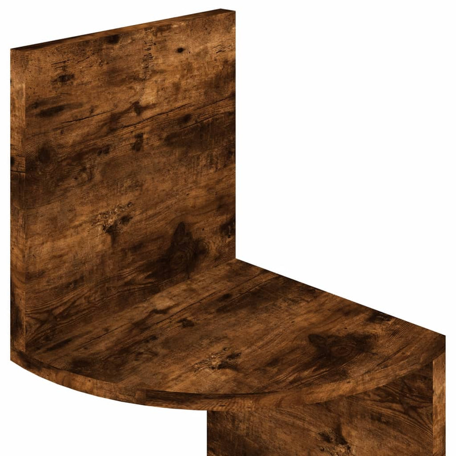 Hoekwandschap 19X19X123 Cm Bewerkt Hout Gerookt Eikenkleurig