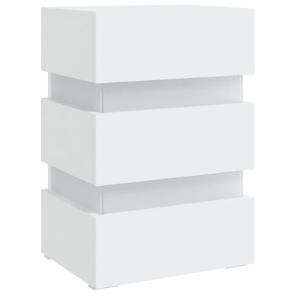 326846  Nachtkastje Led 45X35X67 Cm Bewerkt Hout Wit 1