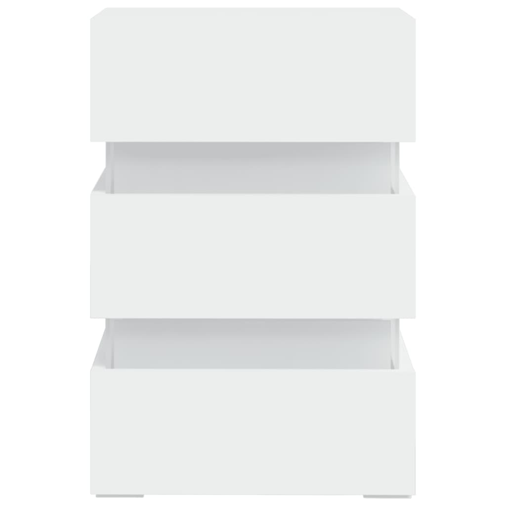 326846  Nachtkastje Led 45X35X67 Cm Bewerkt Hout Wit 1