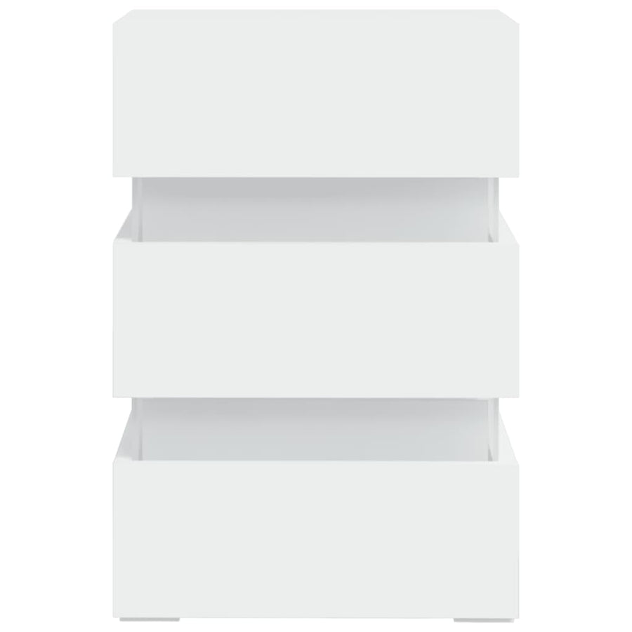 326846  Nachtkastje Led 45X35X67 Cm Bewerkt Hout Wit 1