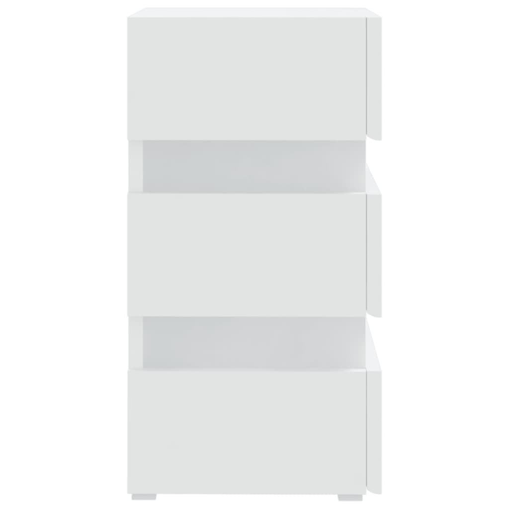326846  Nachtkastje Led 45X35X67 Cm Bewerkt Hout Wit 1
