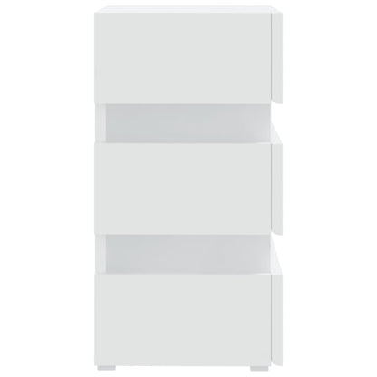 326846  Nachtkastje Led 45X35X67 Cm Bewerkt Hout Wit 1