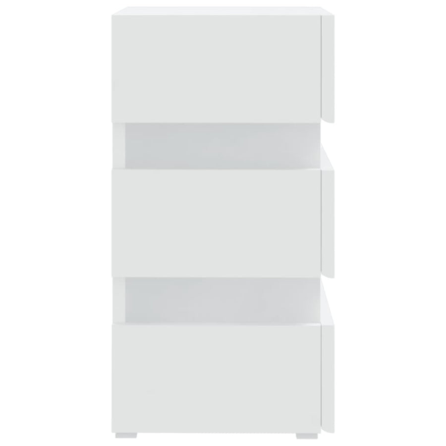 326846  Nachtkastje Led 45X35X67 Cm Bewerkt Hout Wit 1