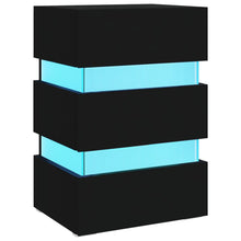 326846  Nachtkastje Led 45X35X67 Cm Bewerkt Hout Zwart 1