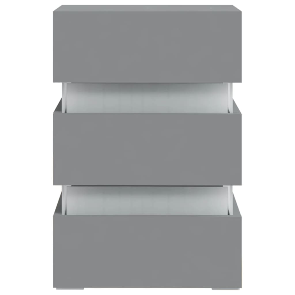 326846  Nachtkastje Led 45X35X67 Cm Bewerkt Hout Grijs 1