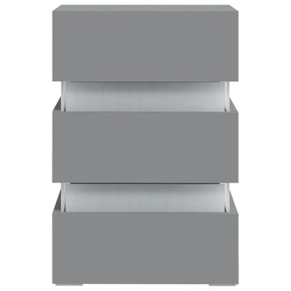 326846  Nachtkastje Led 45X35X67 Cm Bewerkt Hout Grijs 1