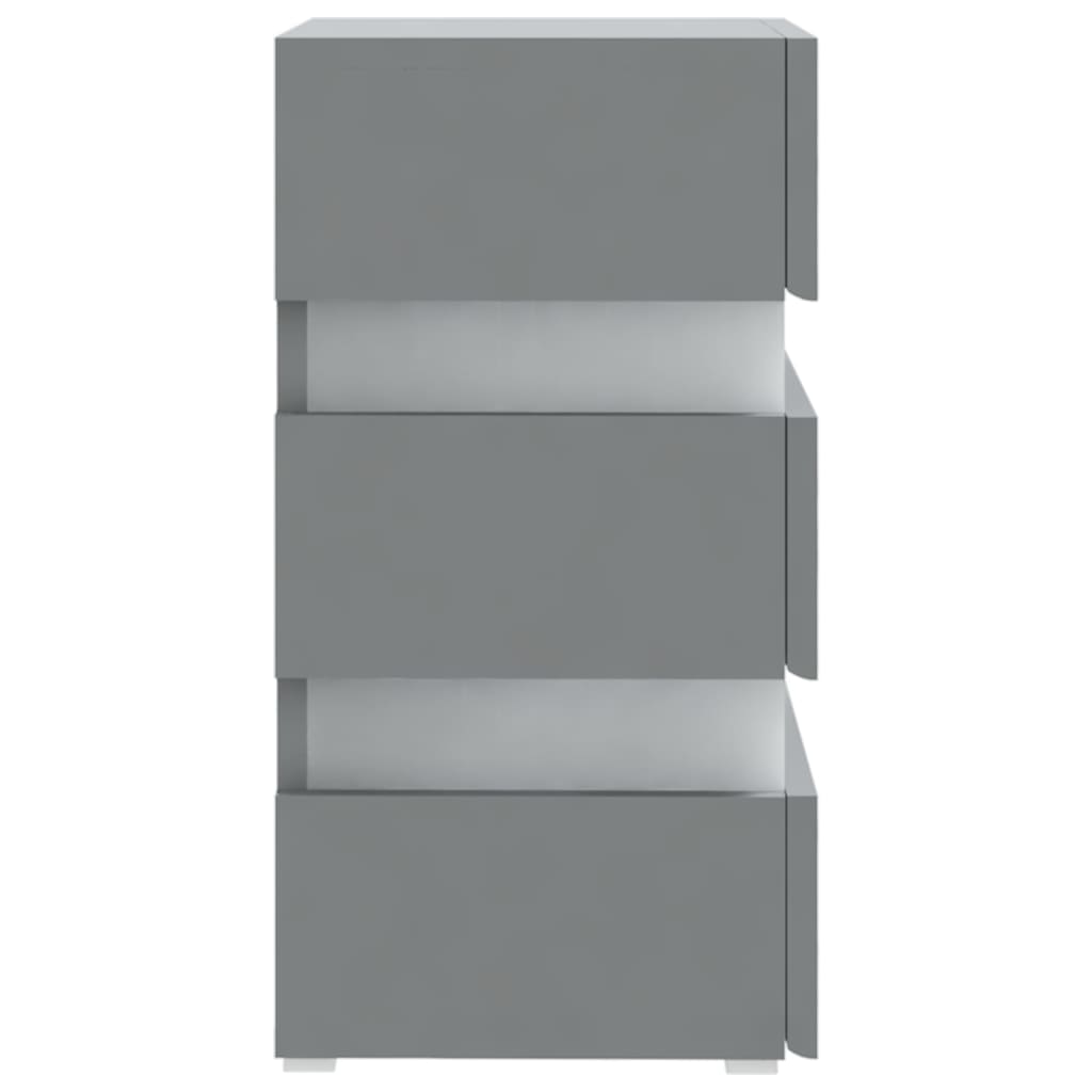 326846  Nachtkastje Led 45X35X67 Cm Bewerkt Hout Grijs 1
