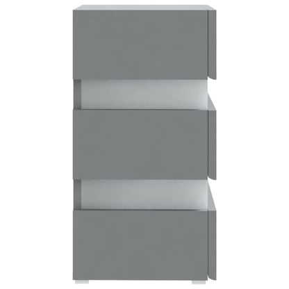 326846  Nachtkastje Led 45X35X67 Cm Bewerkt Hout Grijs 1