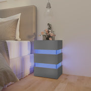 Nachtkastje 45x35x67 cm bewerkt hout grijs met LED