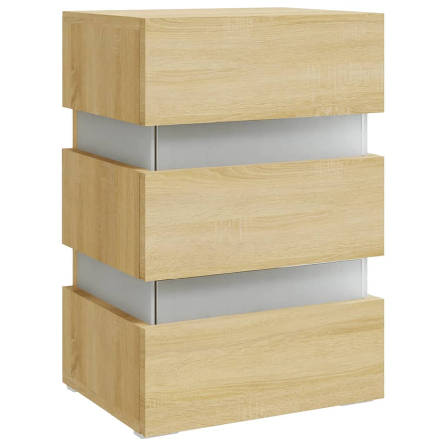Nachtkastje 45x35x67 cm bewerkt hout kleurig Sonoma eiken
