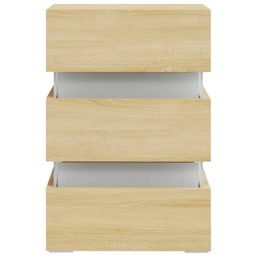 Nachtkastje 45x35x67 cm bewerkt hout kleurig Sonoma eiken