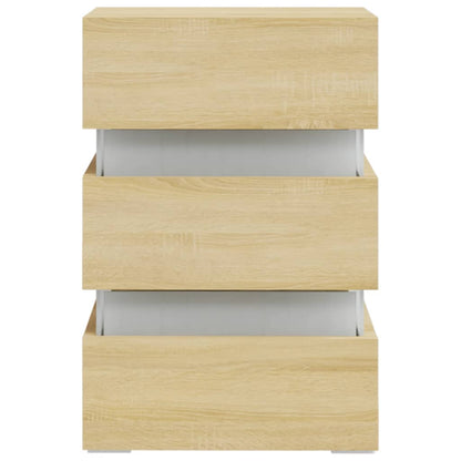 Nachtkastje 45x35x67 cm bewerkt hout kleurig Sonoma eiken
