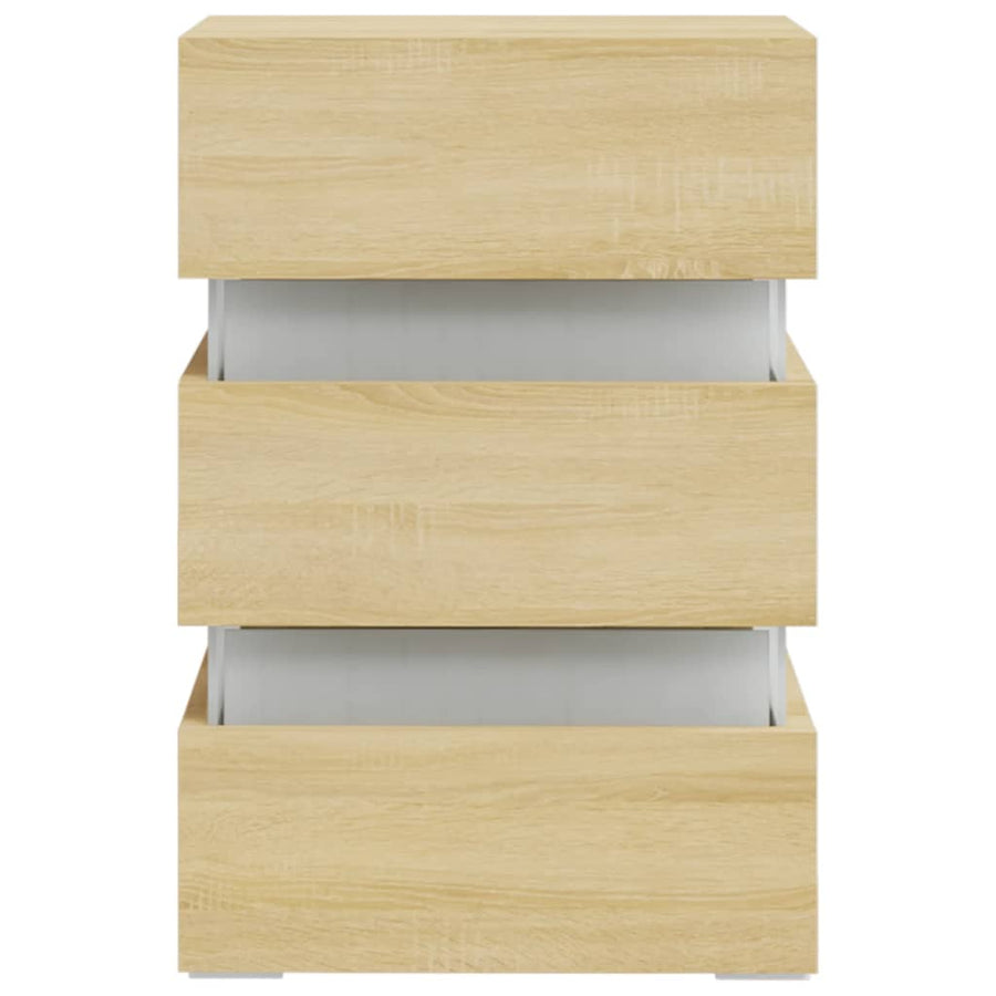 Nachtkastje 45x35x67 cm bewerkt hout kleurig Sonoma eiken