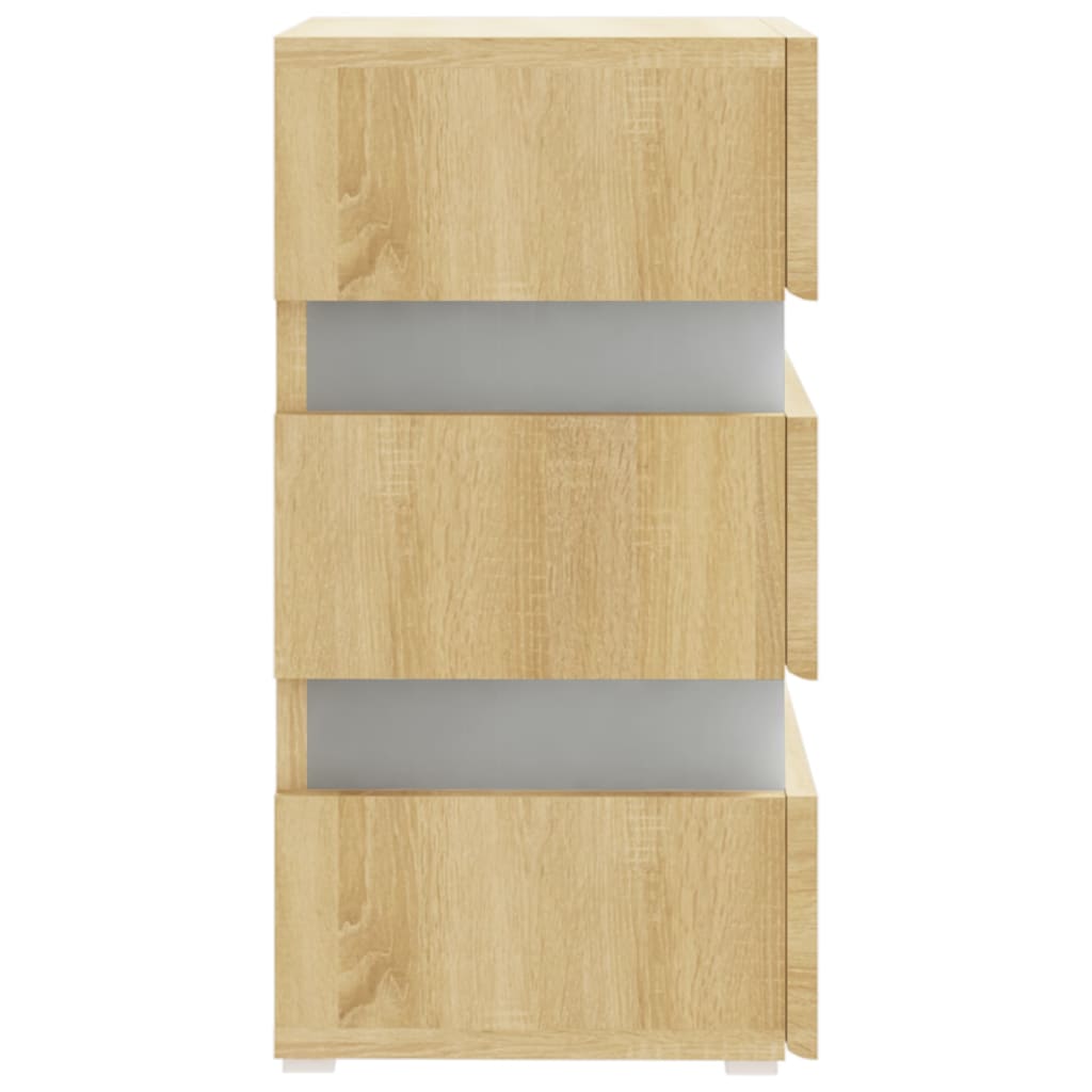 Nachtkastje 45x35x67 cm bewerkt hout kleurig Sonoma eiken