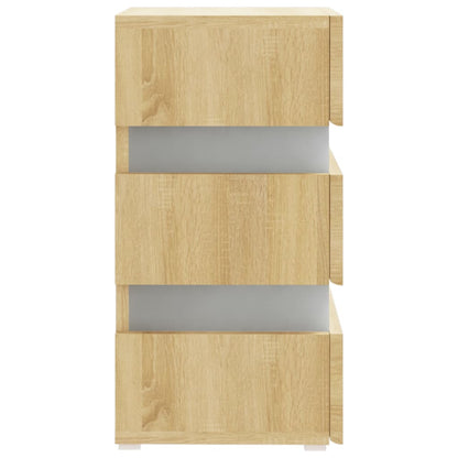 Nachtkastje 45x35x67 cm bewerkt hout kleurig Sonoma eiken