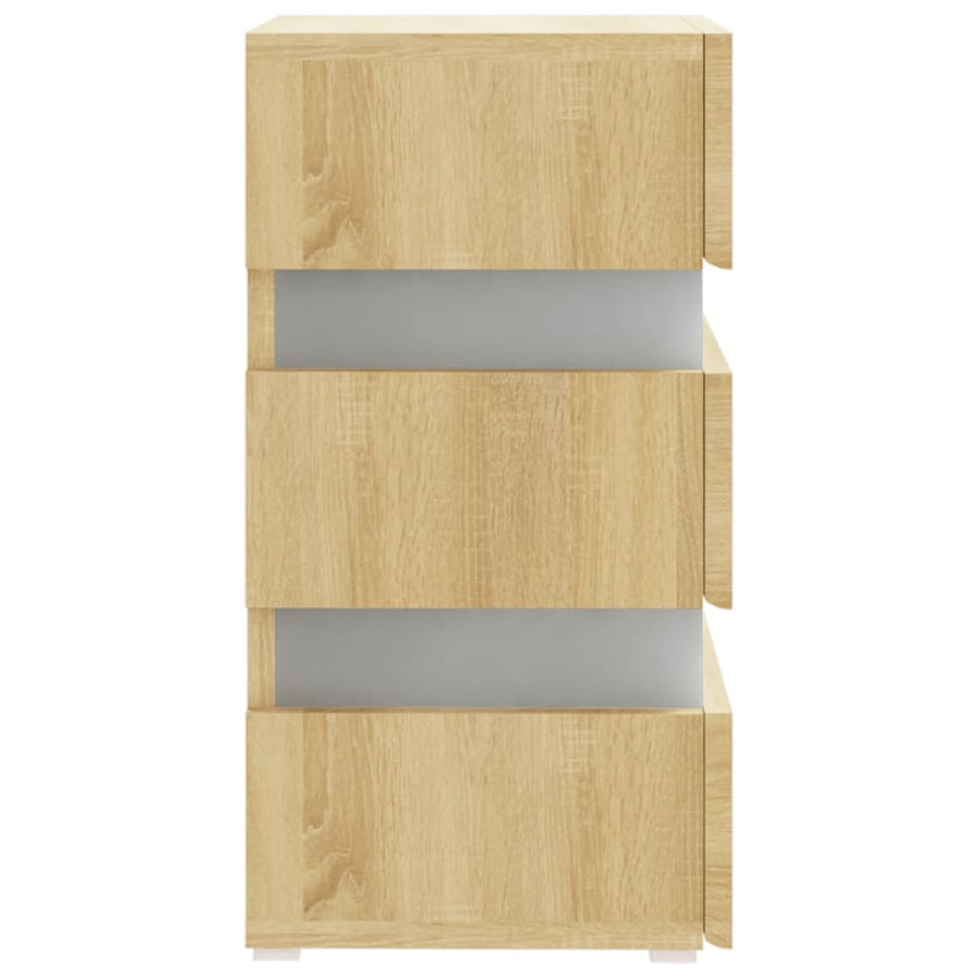 Nachtkastje 45x35x67 cm bewerkt hout kleurig Sonoma eiken