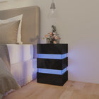 Nachtkastje 45x35x67 cm bewerkt hout hoogglans zwart