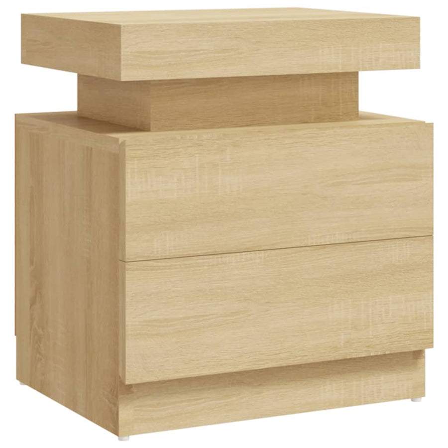 Nachtkastje 45X35X52 Cm Spaanplaat Kleurig Sonoma eiken