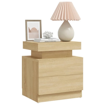 Nachtkastje 45X35X52 Cm Spaanplaat Kleurig Sonoma eiken