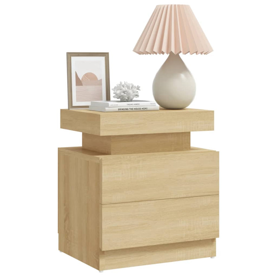 Nachtkastje 45X35X52 Cm Spaanplaat Kleurig Sonoma eiken