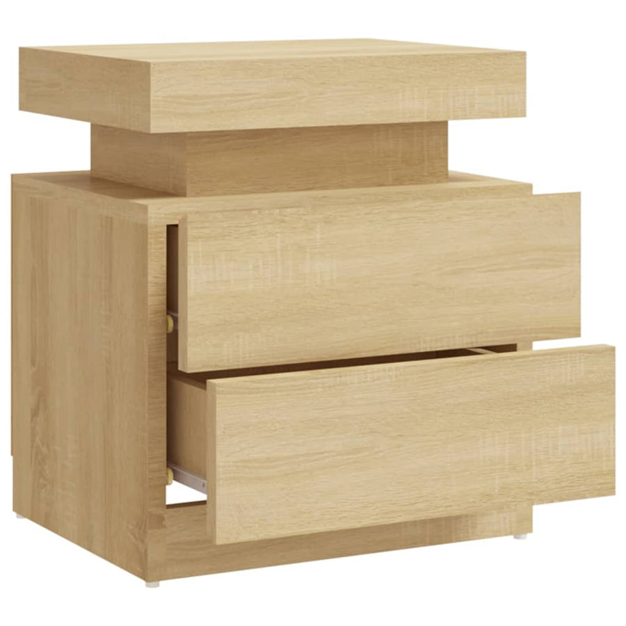 Nachtkastje 45X35X52 Cm Spaanplaat Kleurig Sonoma eiken