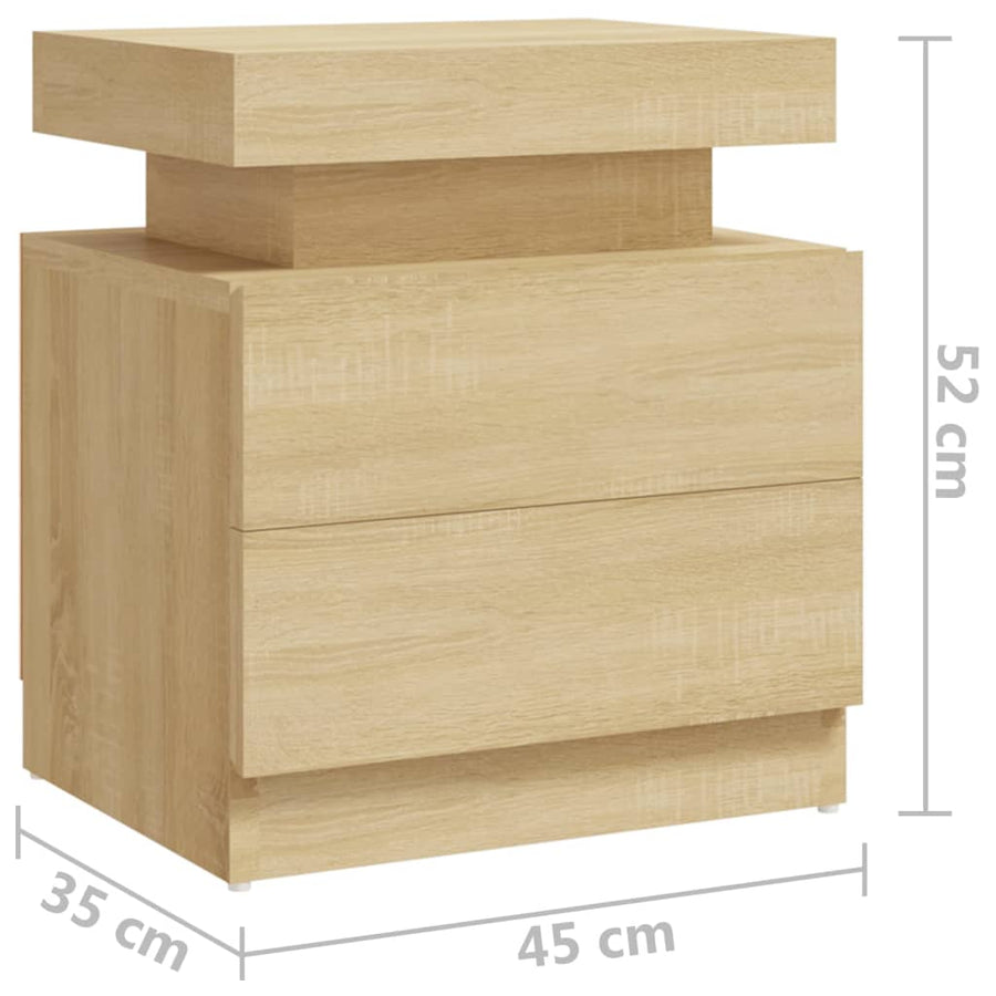 Nachtkastje 45X35X52 Cm Spaanplaat Kleurig Sonoma eiken